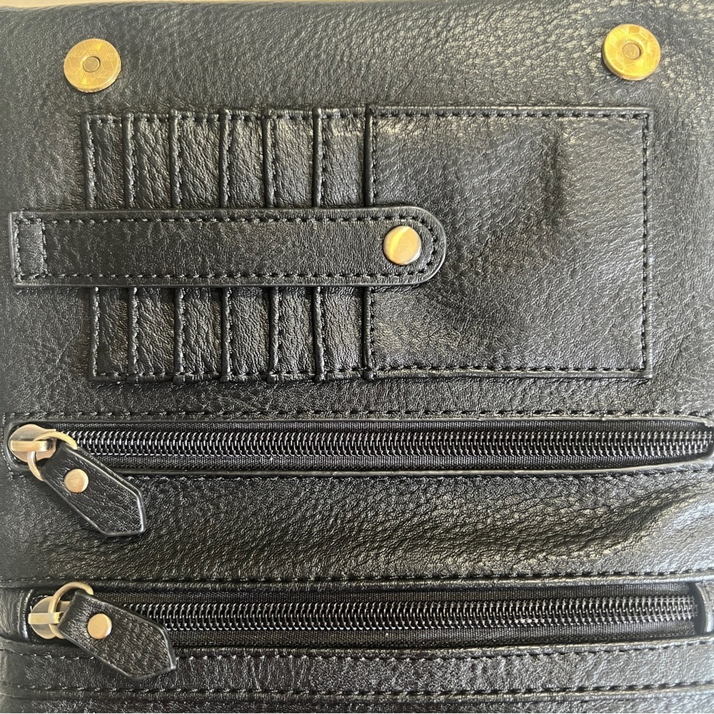 NWOT Joy Susan Kate Wristlet/Clutch/WalletIn In Black Made Of Vegan Leather - Picture 4 of 10